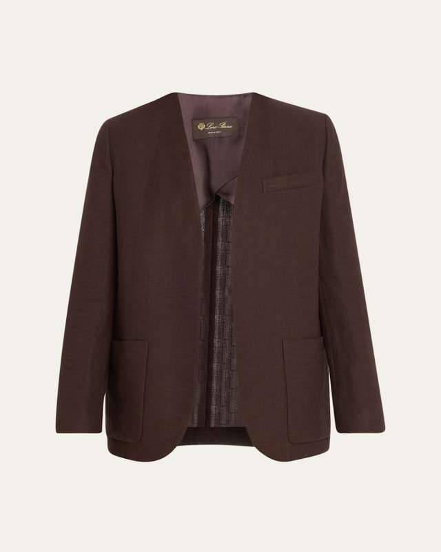 Hanna Open-Front Summer Linen Crepe Jacket